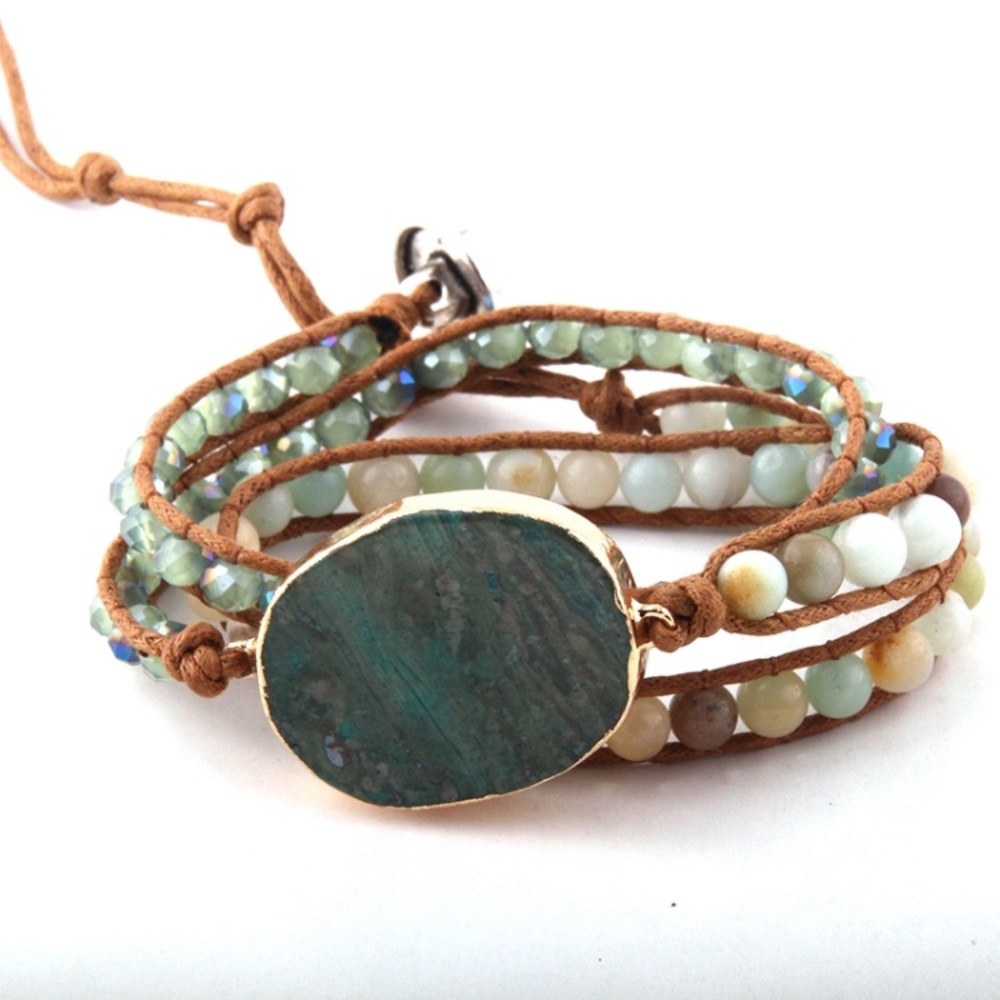 Gemstone wrap beaded bracelet - Picture 1 of 1